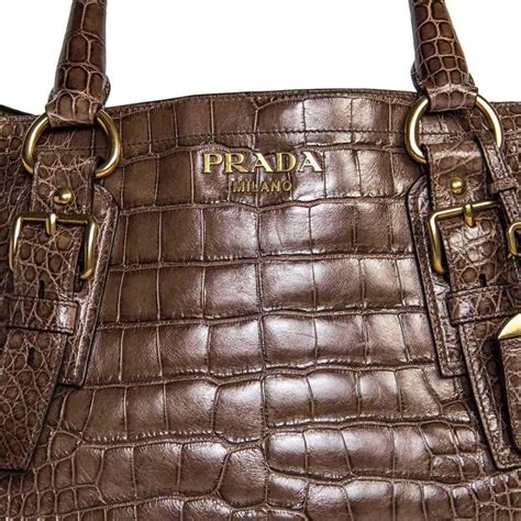 prada alligator suitcase|Prada crocodile bag.